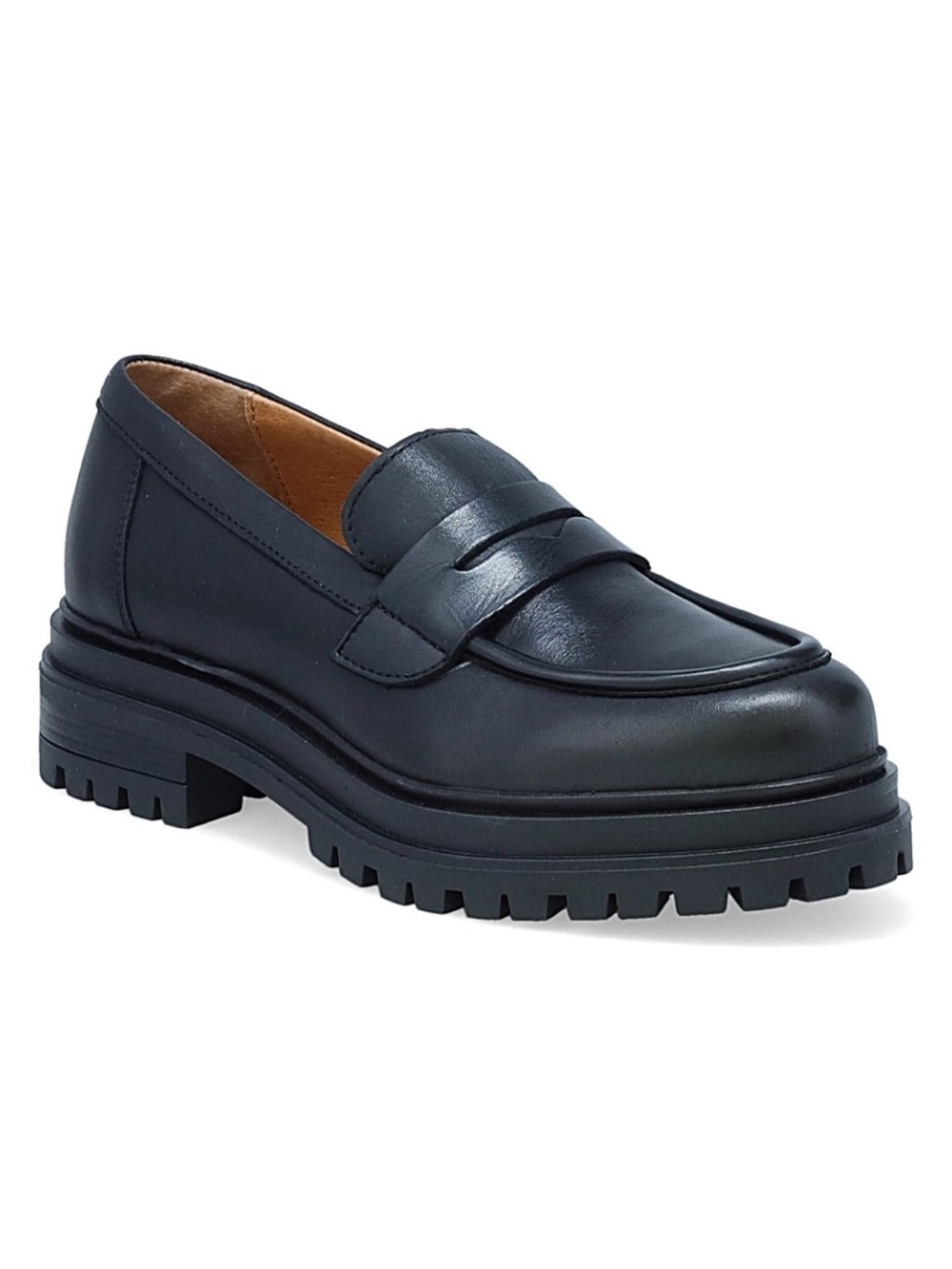 Miz mooz legend black chunky leather loafers